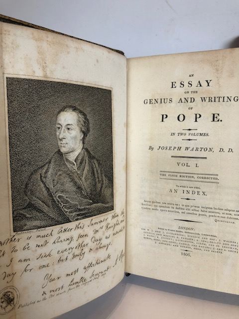 An essay on the genius and writings of Pope. In two volumes