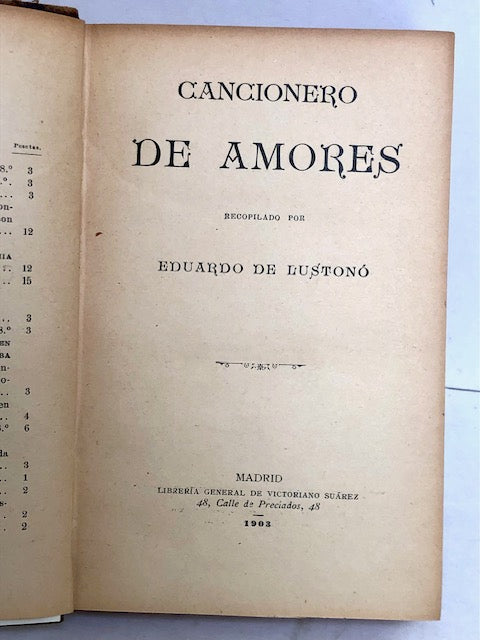 Cancionero de Amores [Love Songs]