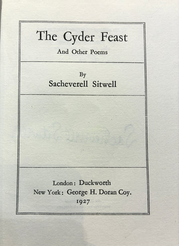 The Cyder Feast and other poems (signed copy)