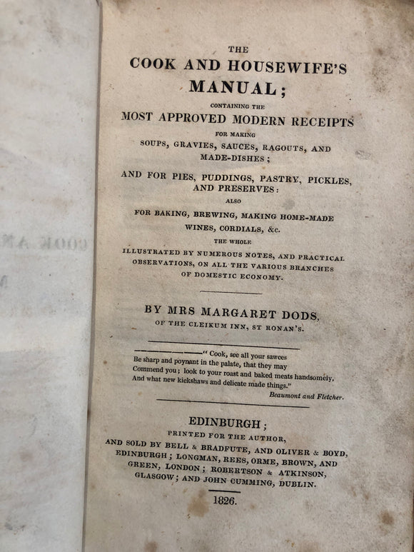 The cook and housewife's manual,