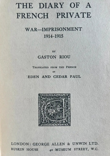 The Diary of a French Private  War - Imprisonment 1914-1915 - 0