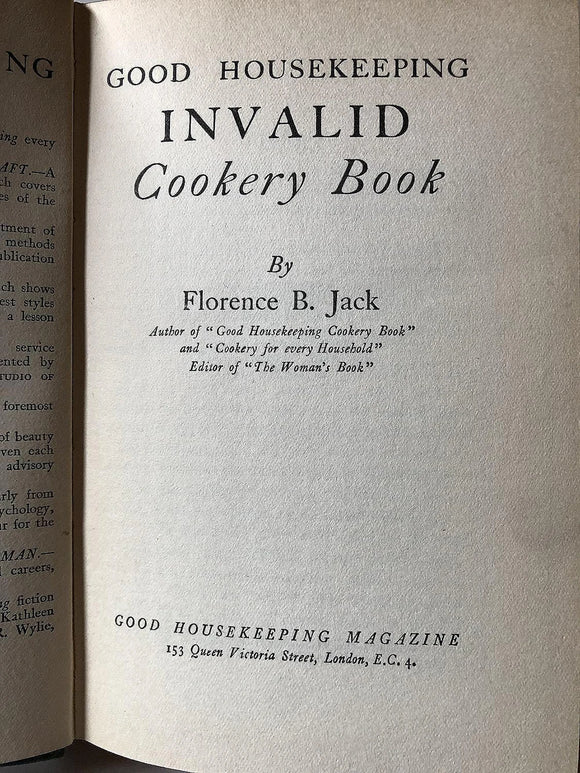Good Housekeeping Invalid Cookery Book