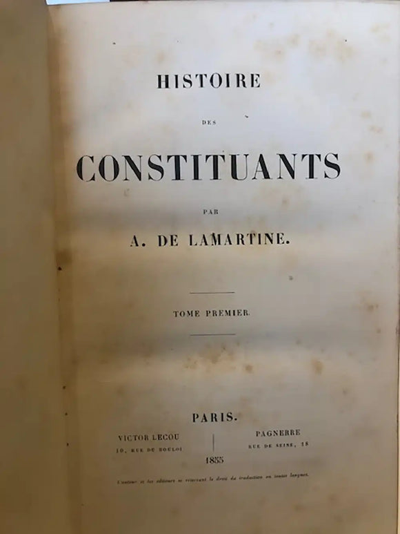 Histoire des Constituants (Four Volume Set)