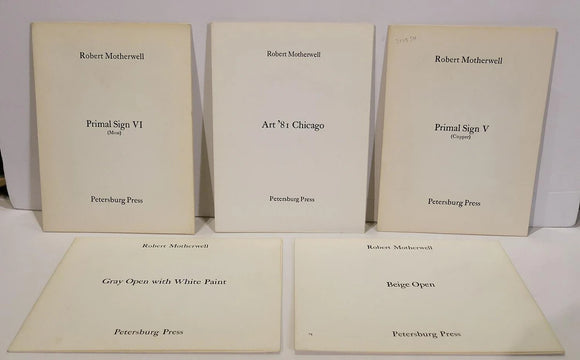Robert Motherwell: Art '81 Chicago; Beige Open; Gray Open with White Paint; Primal Sign V (Copper); Primal Sign VI (Moss)